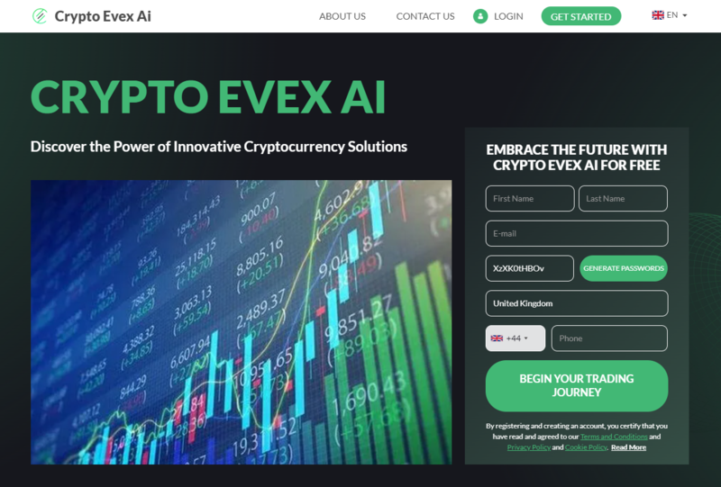 Crypto Evex AI homepage