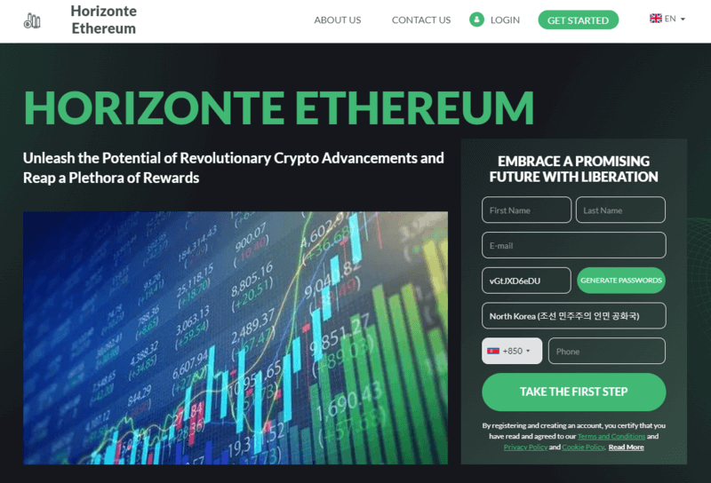 Horizonte Ethereum review home page