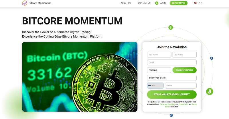 Bitcore_Momentum_homepage