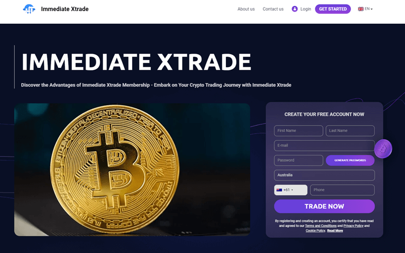 ImmediateXtrade_homepage