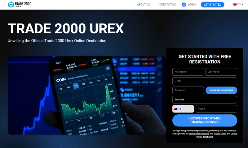 Trade2000Urex_homepage