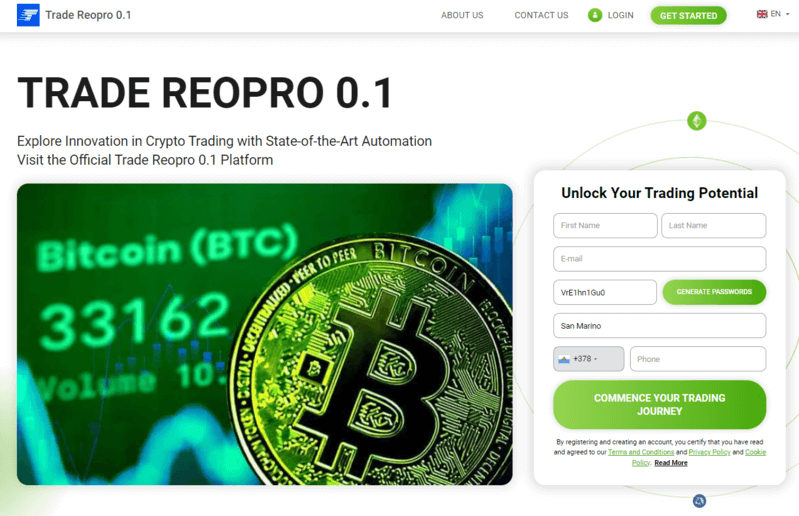 Trade Reopro 0.1 Website review