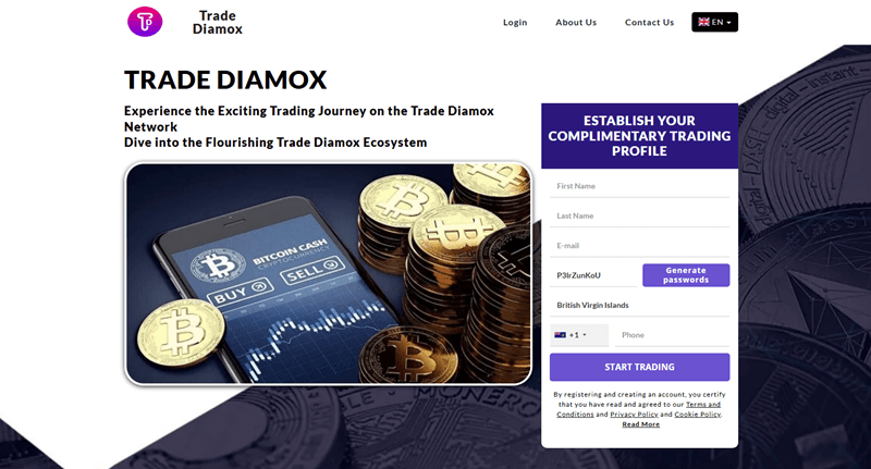 TradeDiamox_homepage