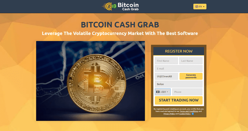 Bitcoin Cash Grab Homepage Screenshot