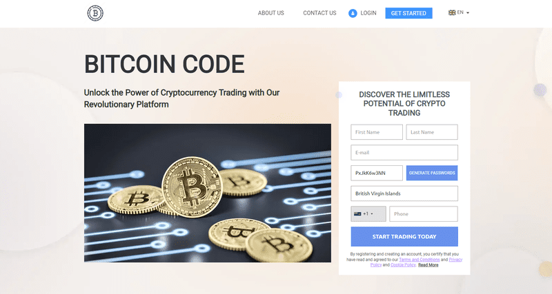 Bitcoin Code Homepage Screenshot