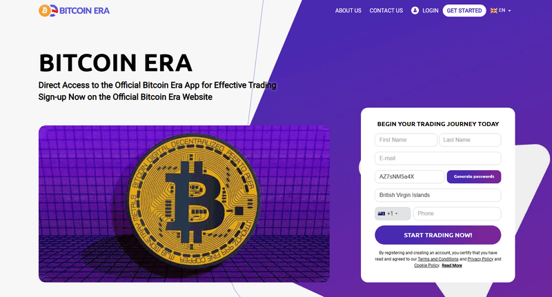 Bitcoin Era Homepage Screenshot