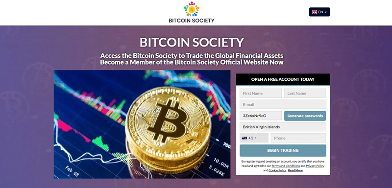 Bitcoin Society Homepage Screenshot