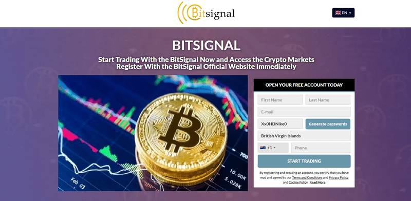 BitSignal Homepage Screenshot