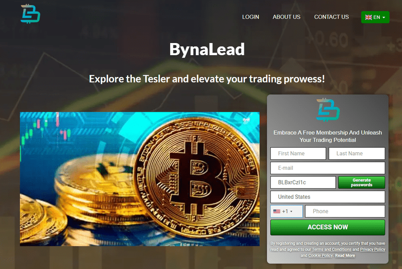 BynaLead Homepage Screenshot