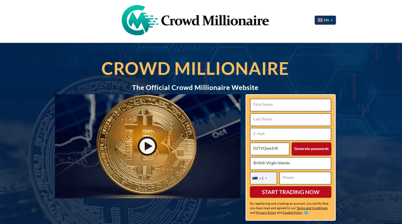 Crowd Millionaires Homepage Screenshot