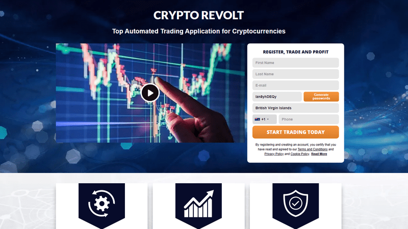 Crypto Revolt Homepage Screenshot