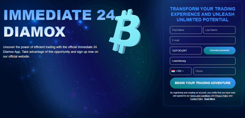 Immediate 24 Diamox Homepage Screenshot