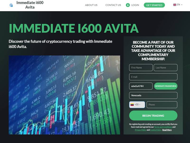 Immediate i600 Avita Homepage Screenshot