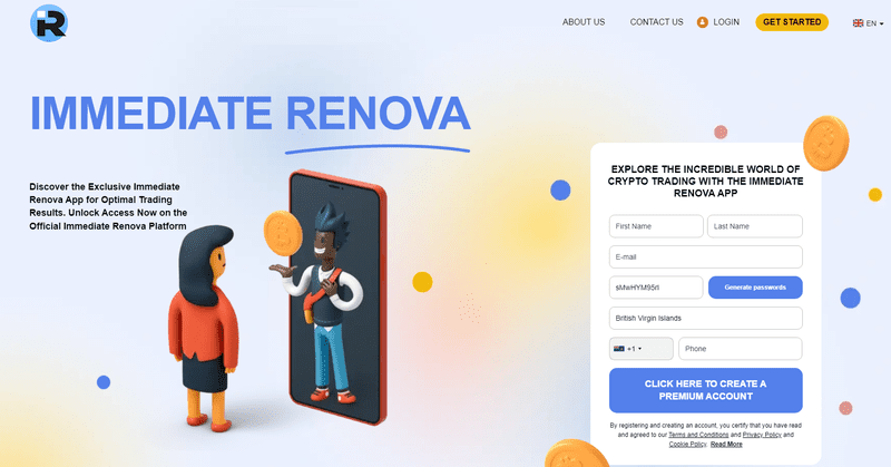 Immediate Renova Homepage Screenshot