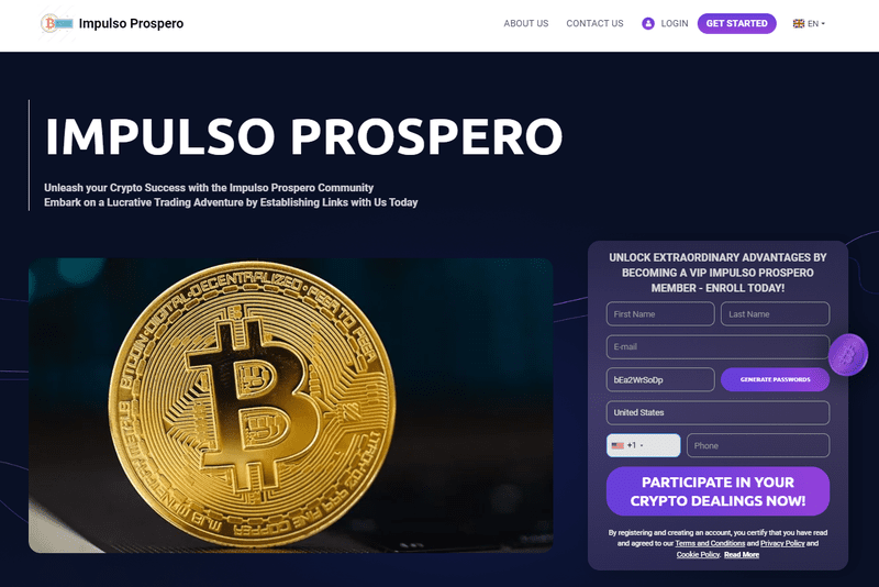 Impulso Prospero Homepage Screenshot