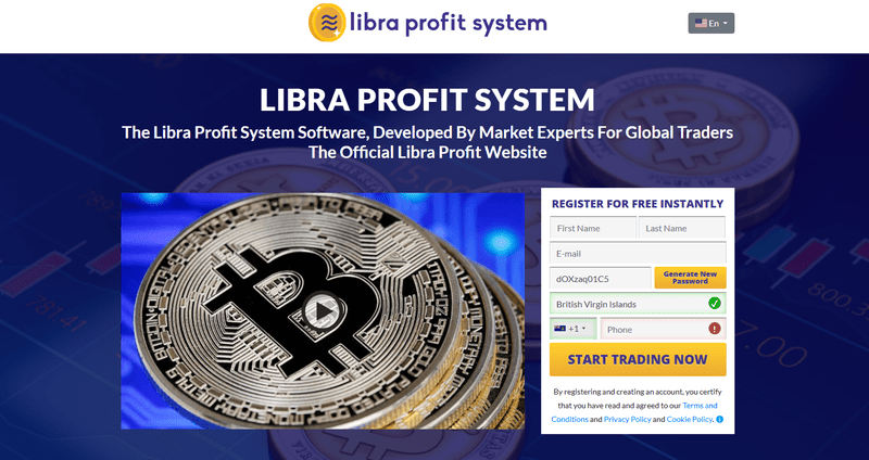 Libra Profit Software Homepage Screenshot