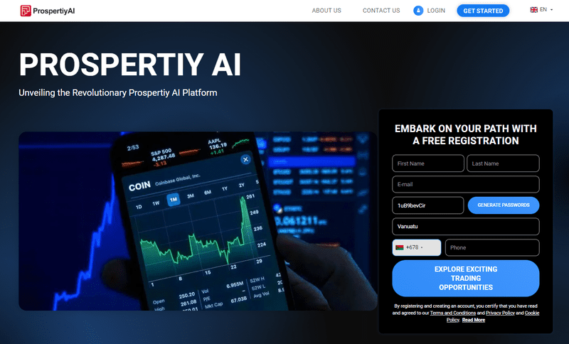 Prospertiy AI Homepage Screenshot