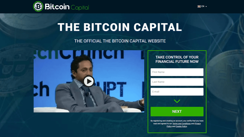 The Bitcoin Capital Homepage Screenshot