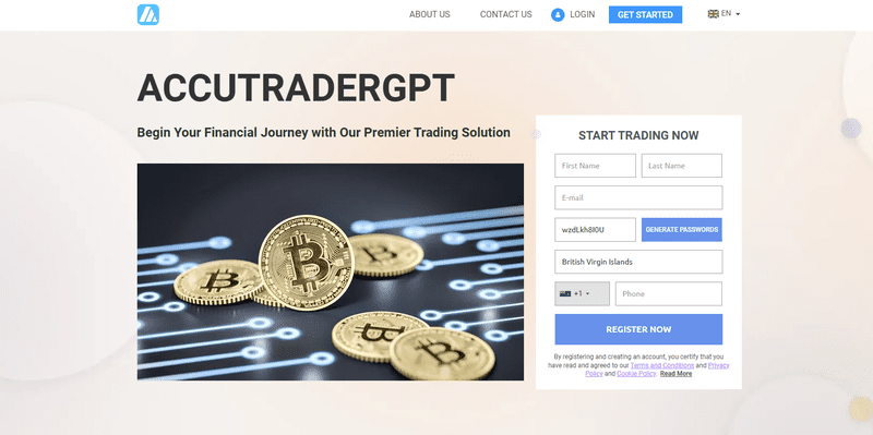 AccuTraderGPT Homepage Screenshot