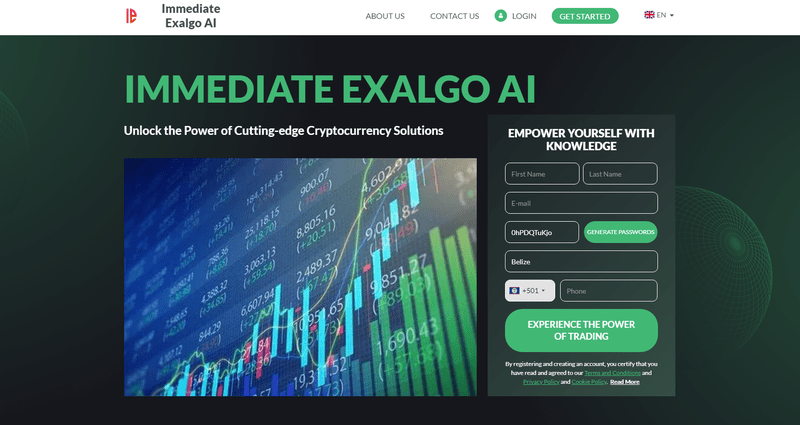 Immediate Exalgo AI Homepage Screenshot